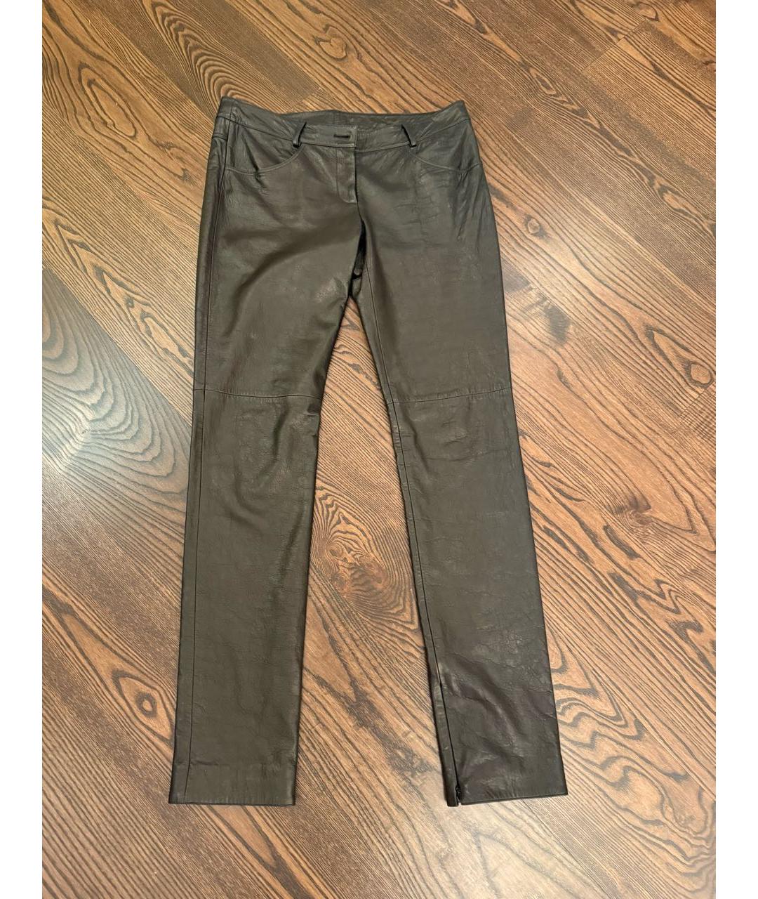 CHANEL Черные кожаные брюки узкие, фото 8