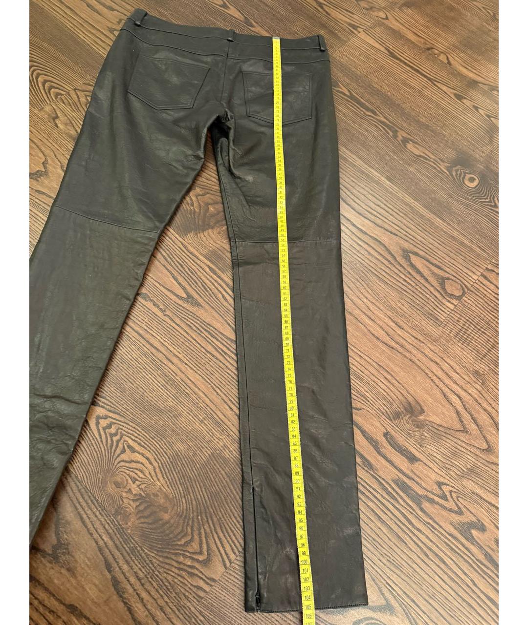 CHANEL Черные кожаные брюки узкие, фото 5
