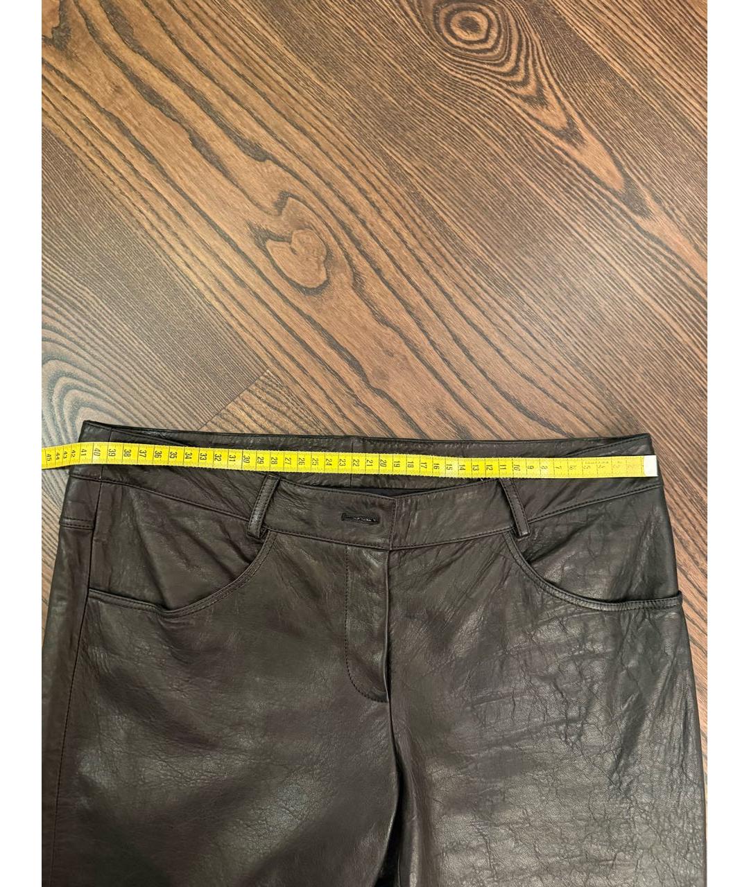 CHANEL Черные кожаные брюки узкие, фото 6
