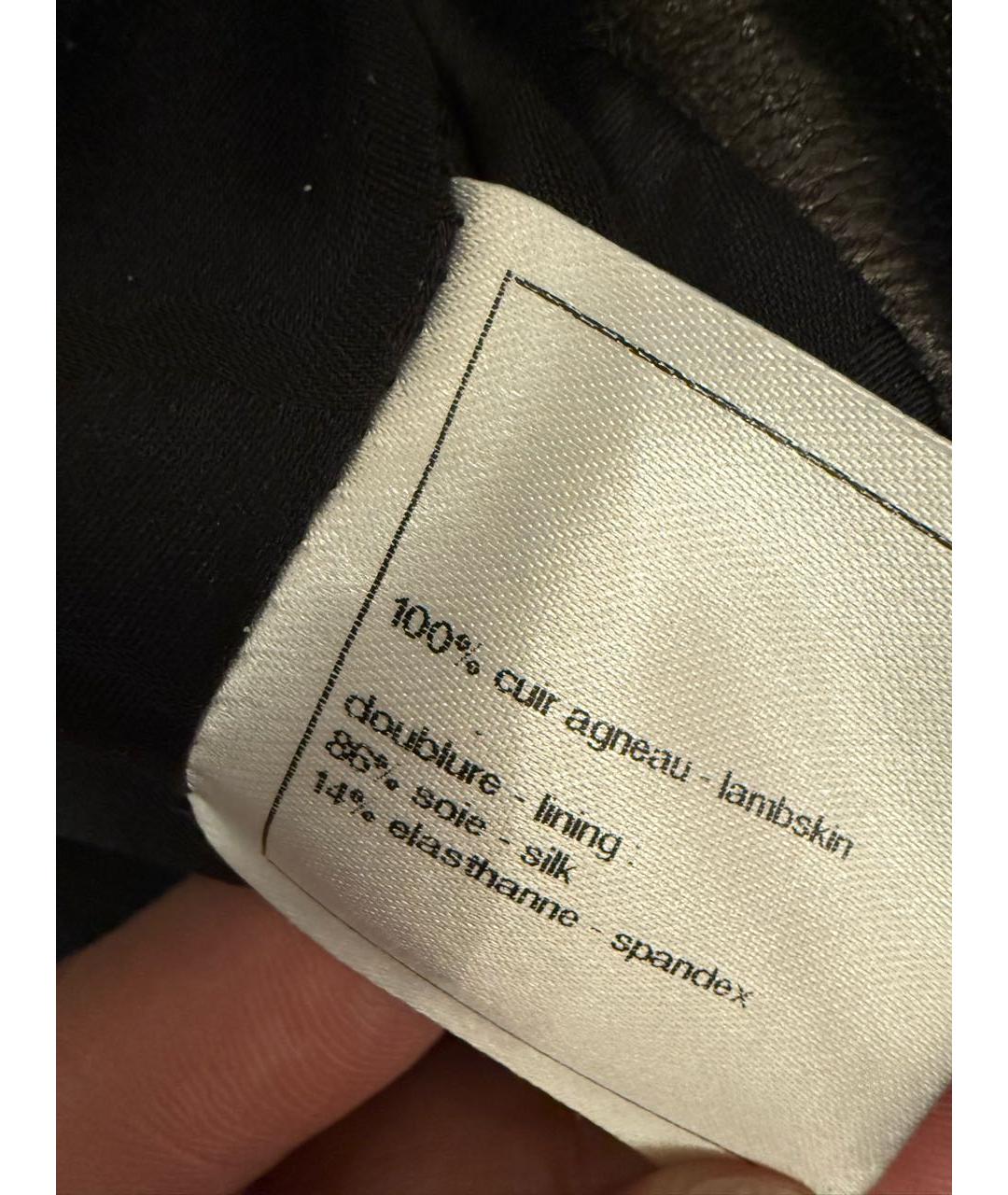 CHANEL Черные кожаные брюки узкие, фото 3