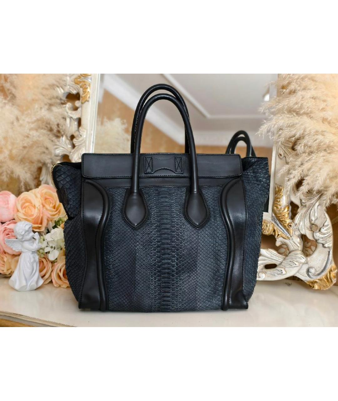 CELINE Черная кожаная сумка с короткими ручками, фото 3