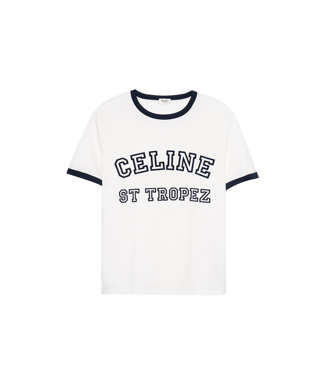 CELINE Белая хлопковая футболка, фото 1