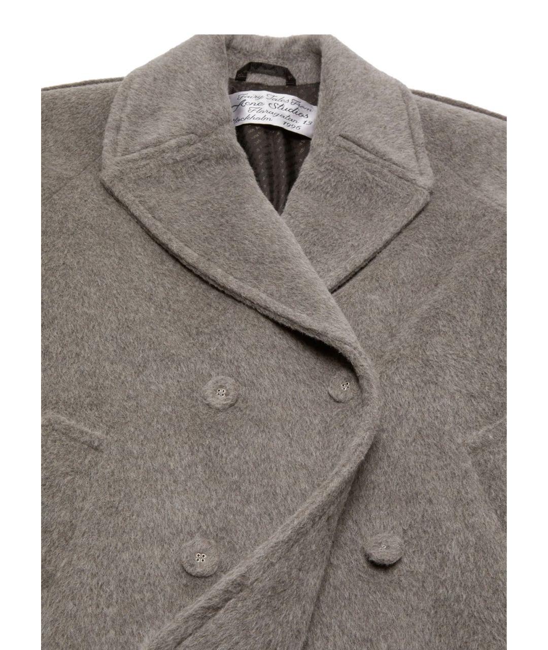 ACNE STUDIOS Серое шерстяное пальто, фото 5