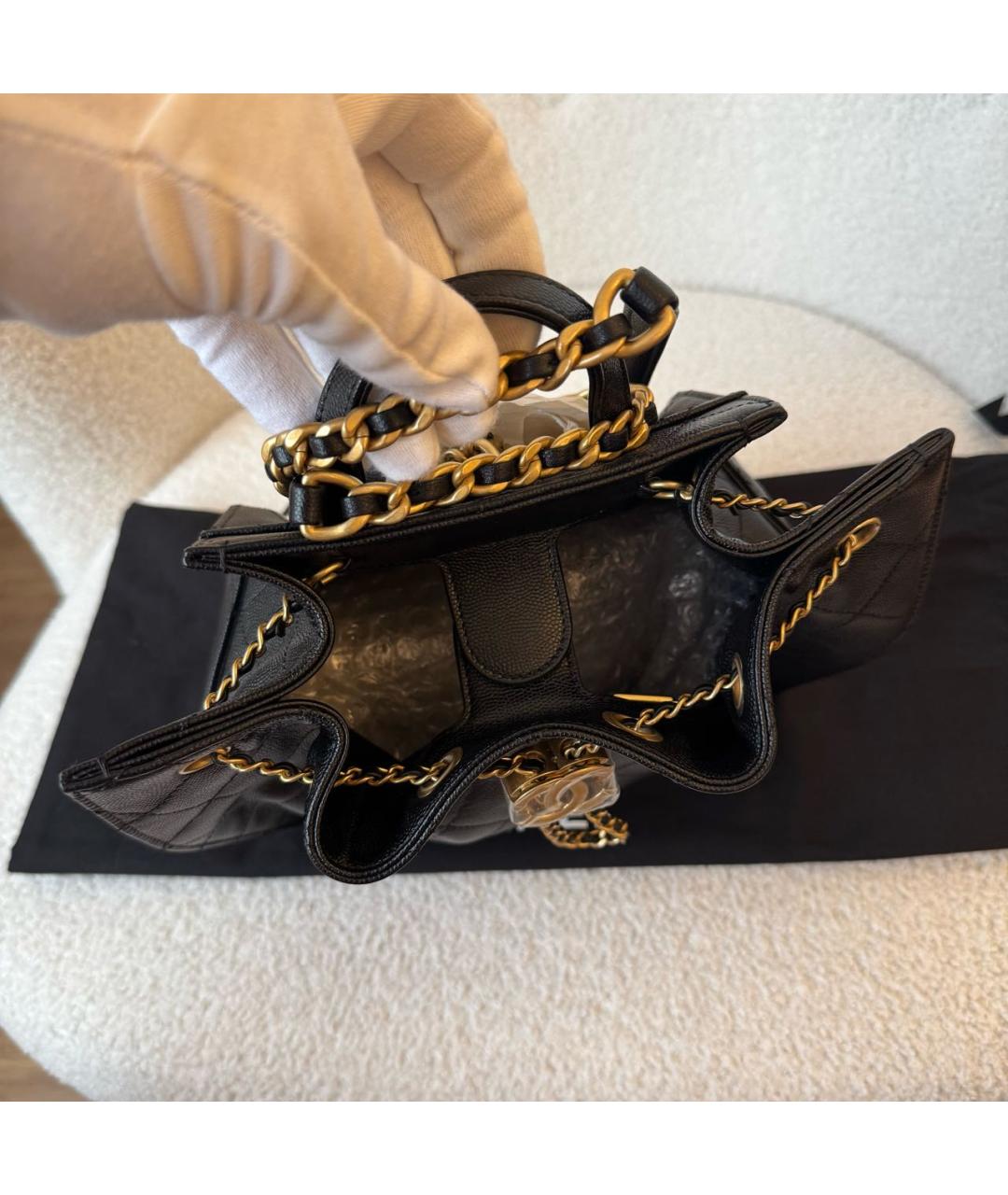 CHANEL Черный кожаный рюкзак, фото 7