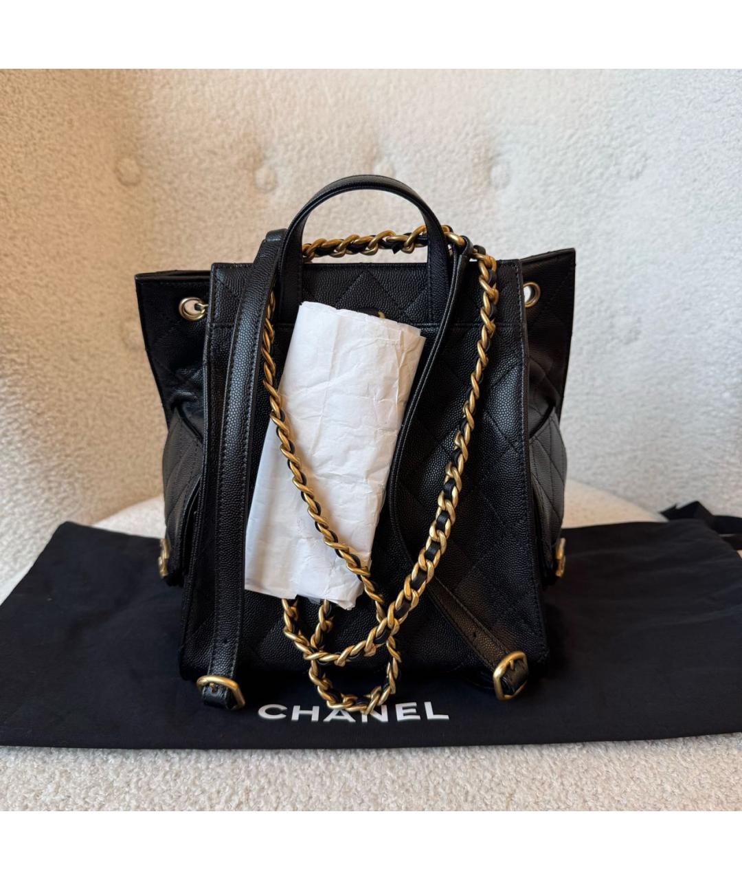 CHANEL Черный кожаный рюкзак, фото 3