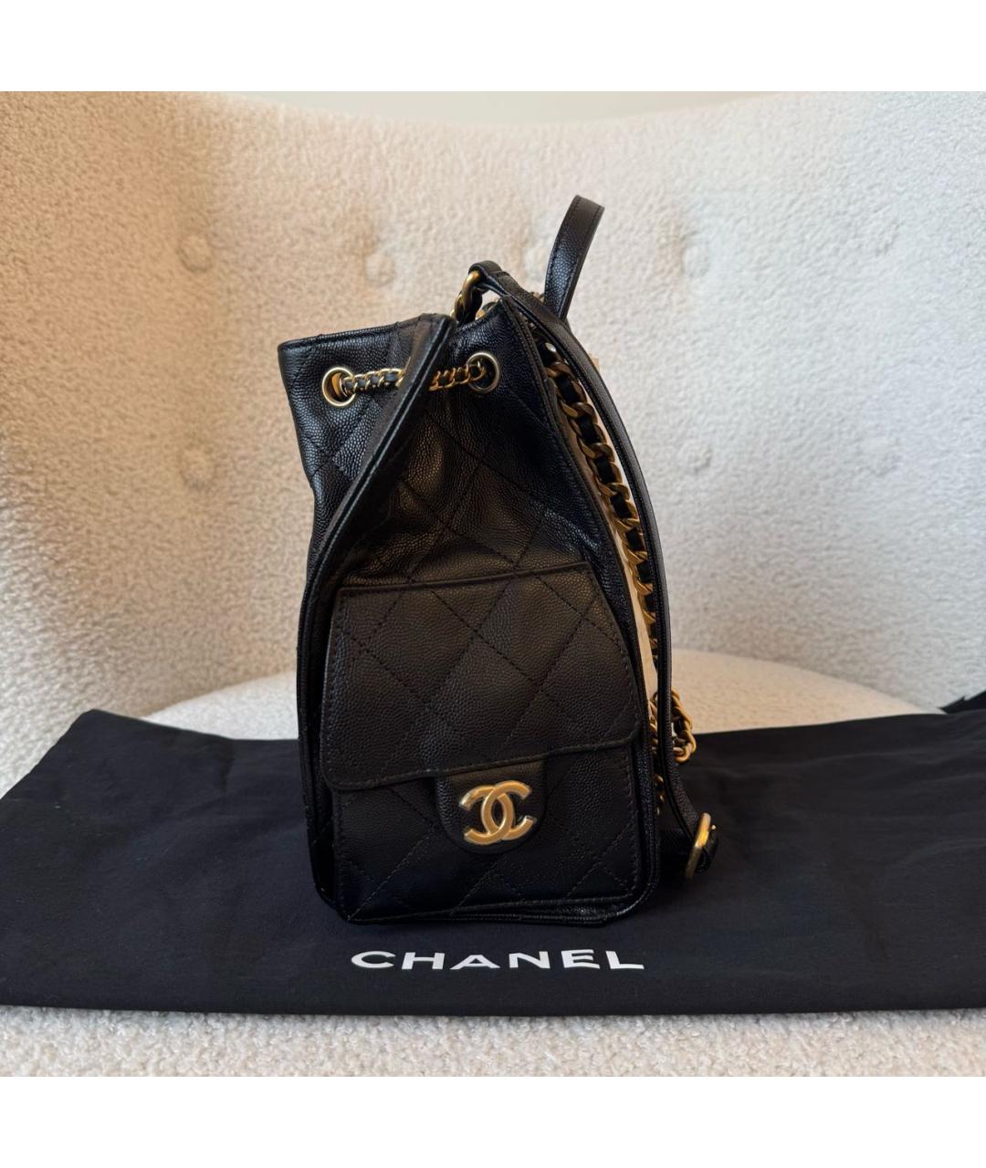 CHANEL Черный кожаный рюкзак, фото 5