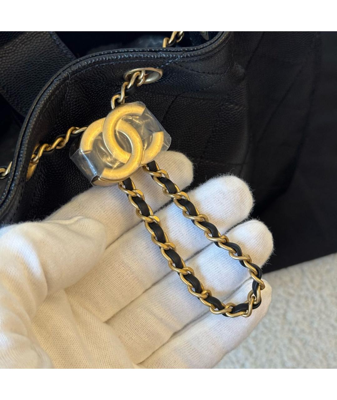 CHANEL Черный кожаный рюкзак, фото 6