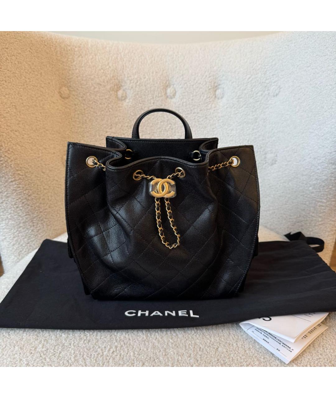 CHANEL Черный кожаный рюкзак, фото 2