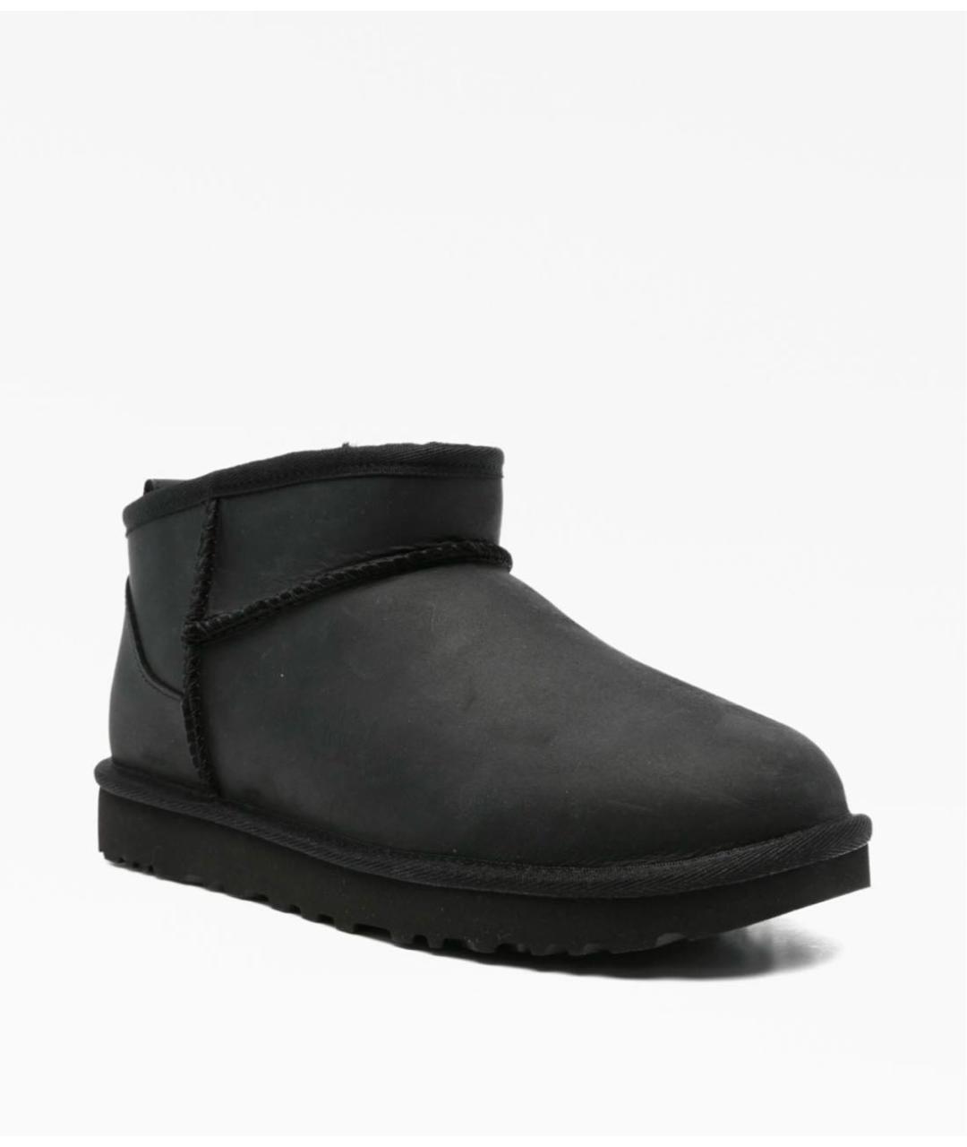 UGG AUSTRALIA Черные кожаные полусапоги, фото 2