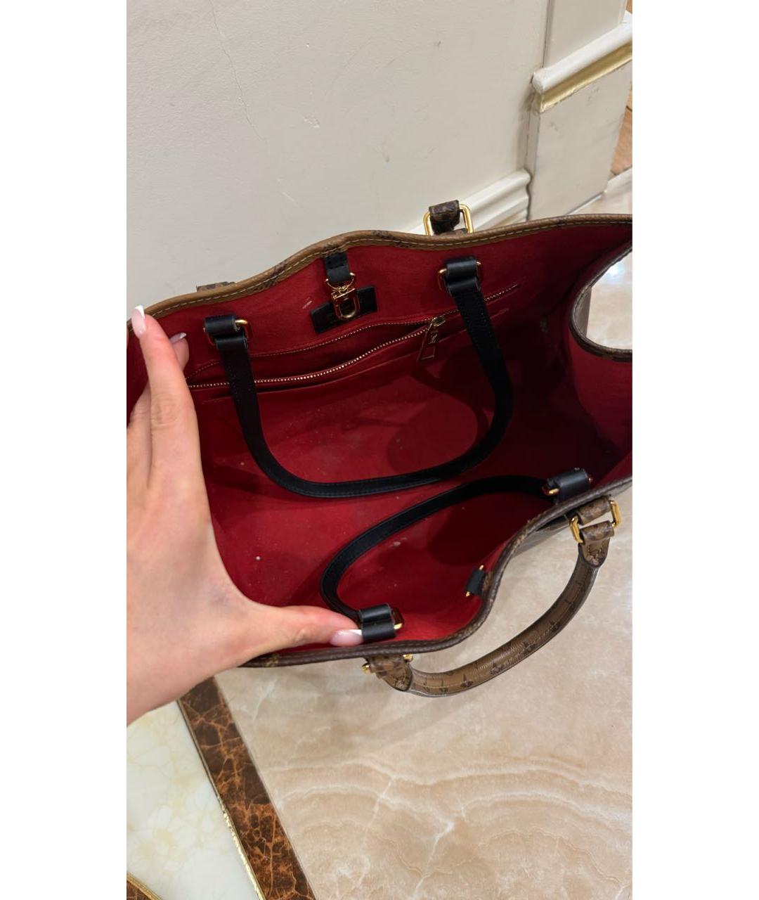 LOUIS VUITTON Коричневая сумка с короткими ручками, фото 4