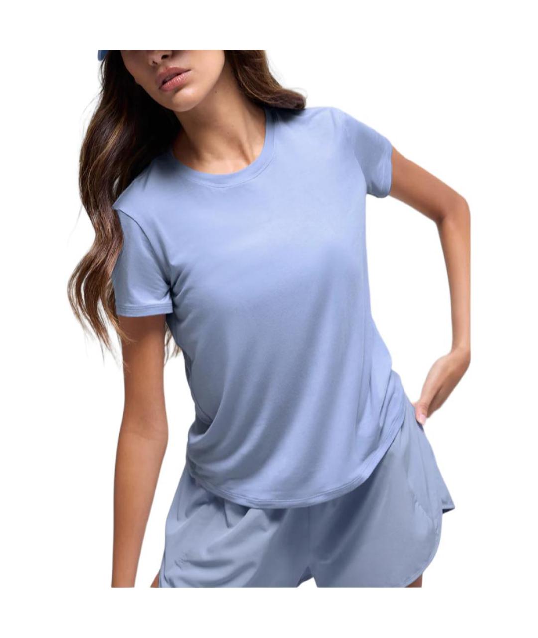 ALO YOGA Голубая футболка, фото 3