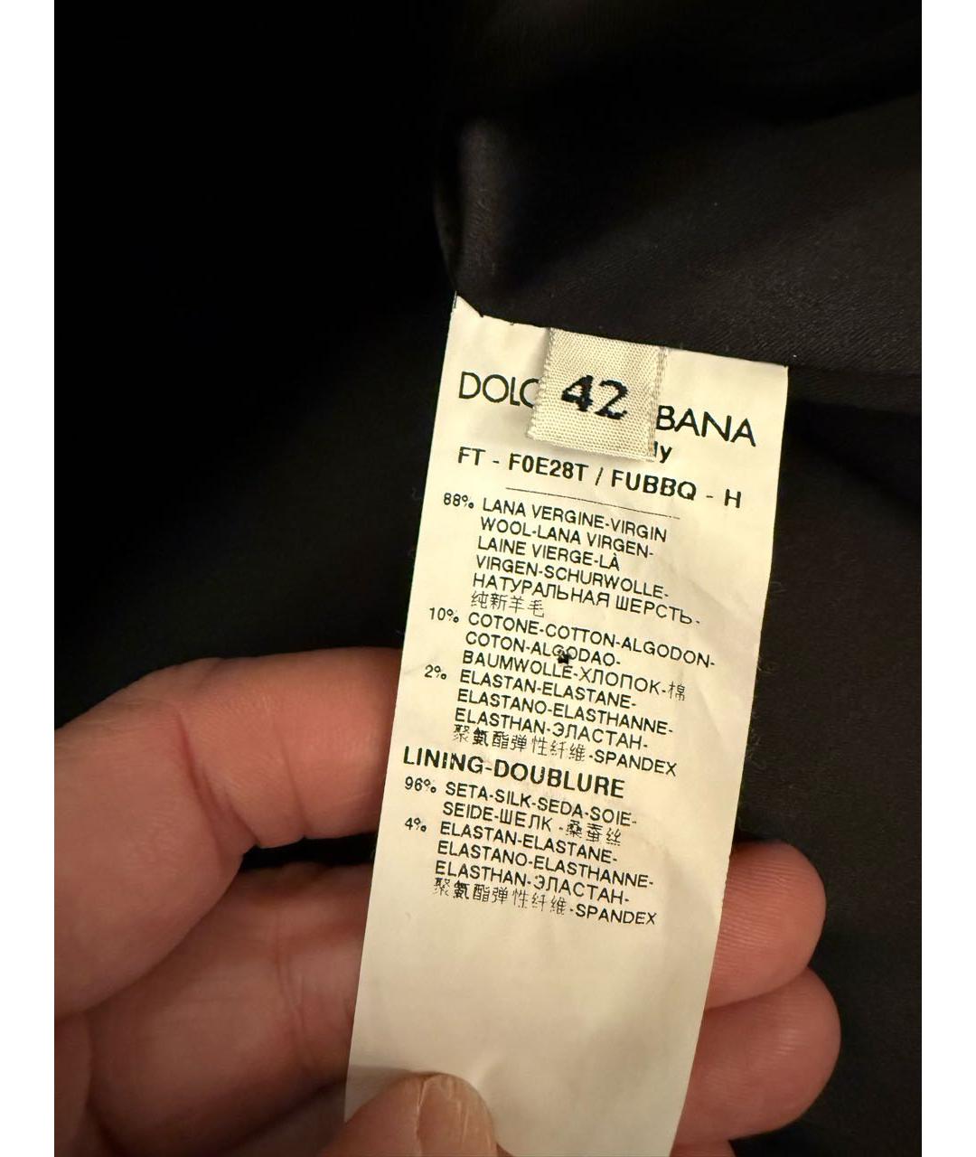 DOLCE&GABBANA Черный шерстяной жакет/пиджак, фото 3