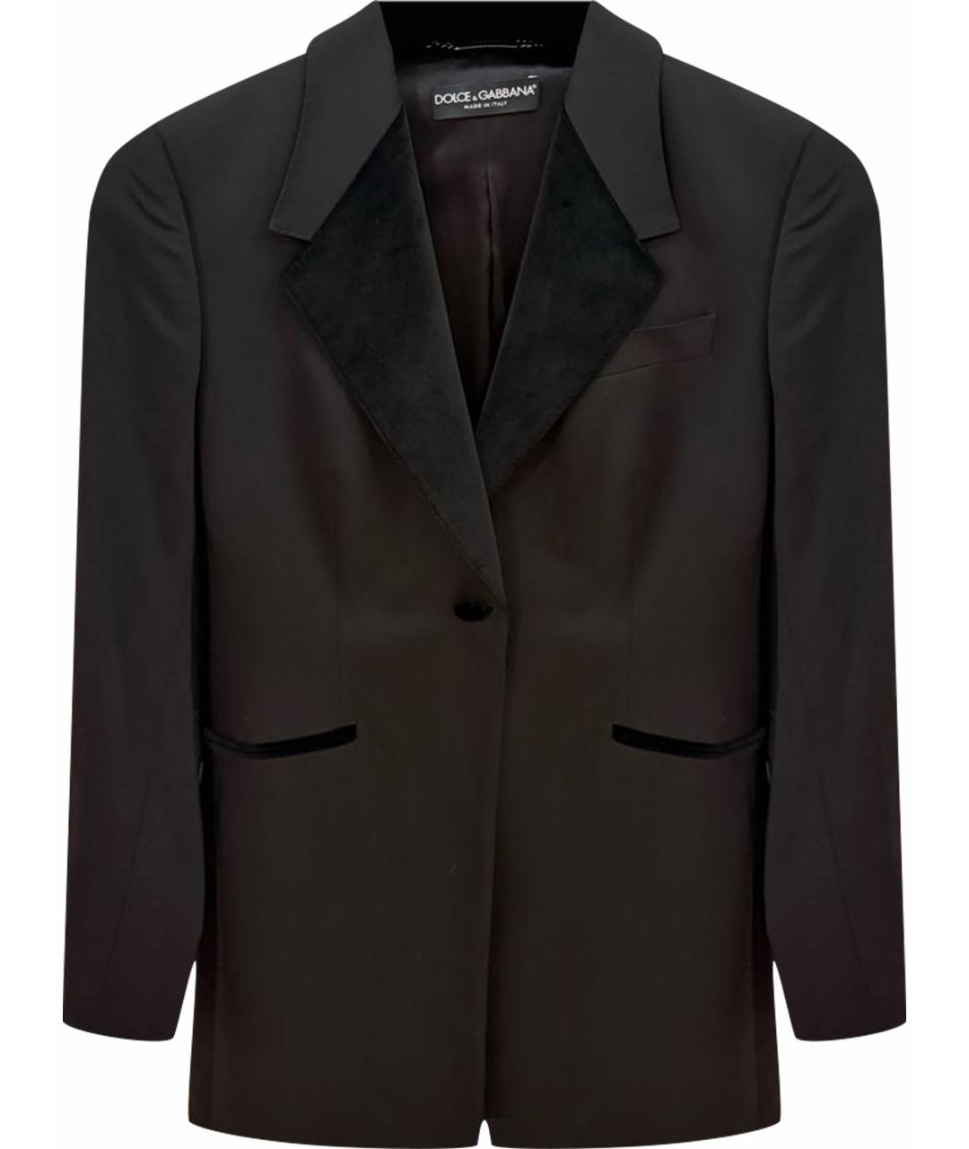 DOLCE&GABBANA Черный шерстяной жакет/пиджак, фото 1