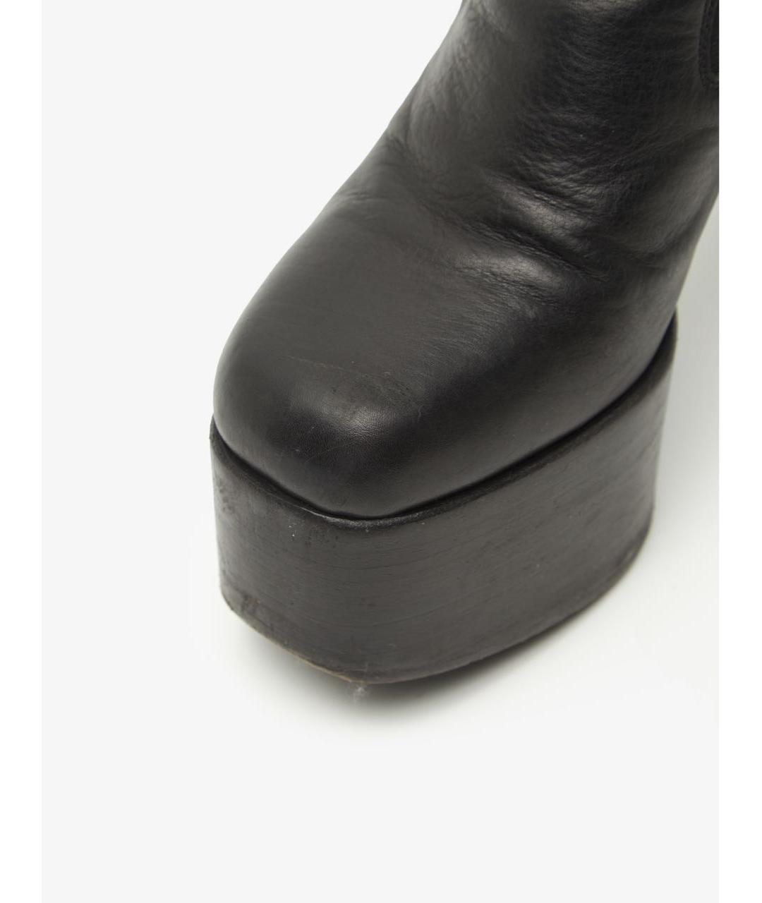 RICK OWENS Черные кожаные ботильоны, фото 4