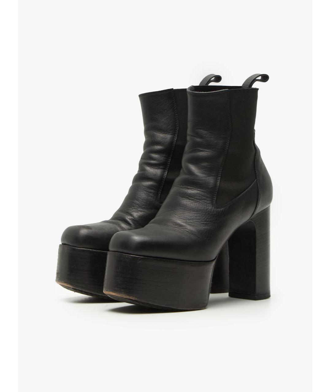RICK OWENS Черные кожаные ботильоны, фото 2