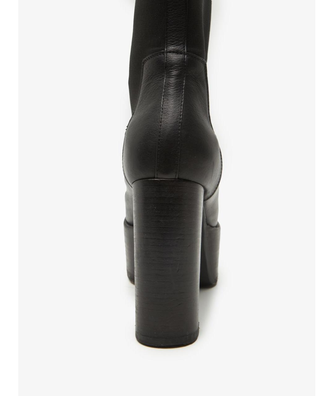 RICK OWENS Черные кожаные ботильоны, фото 6