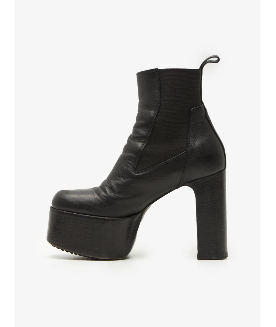 RICK OWENS Черные кожаные ботильоны, фото 3