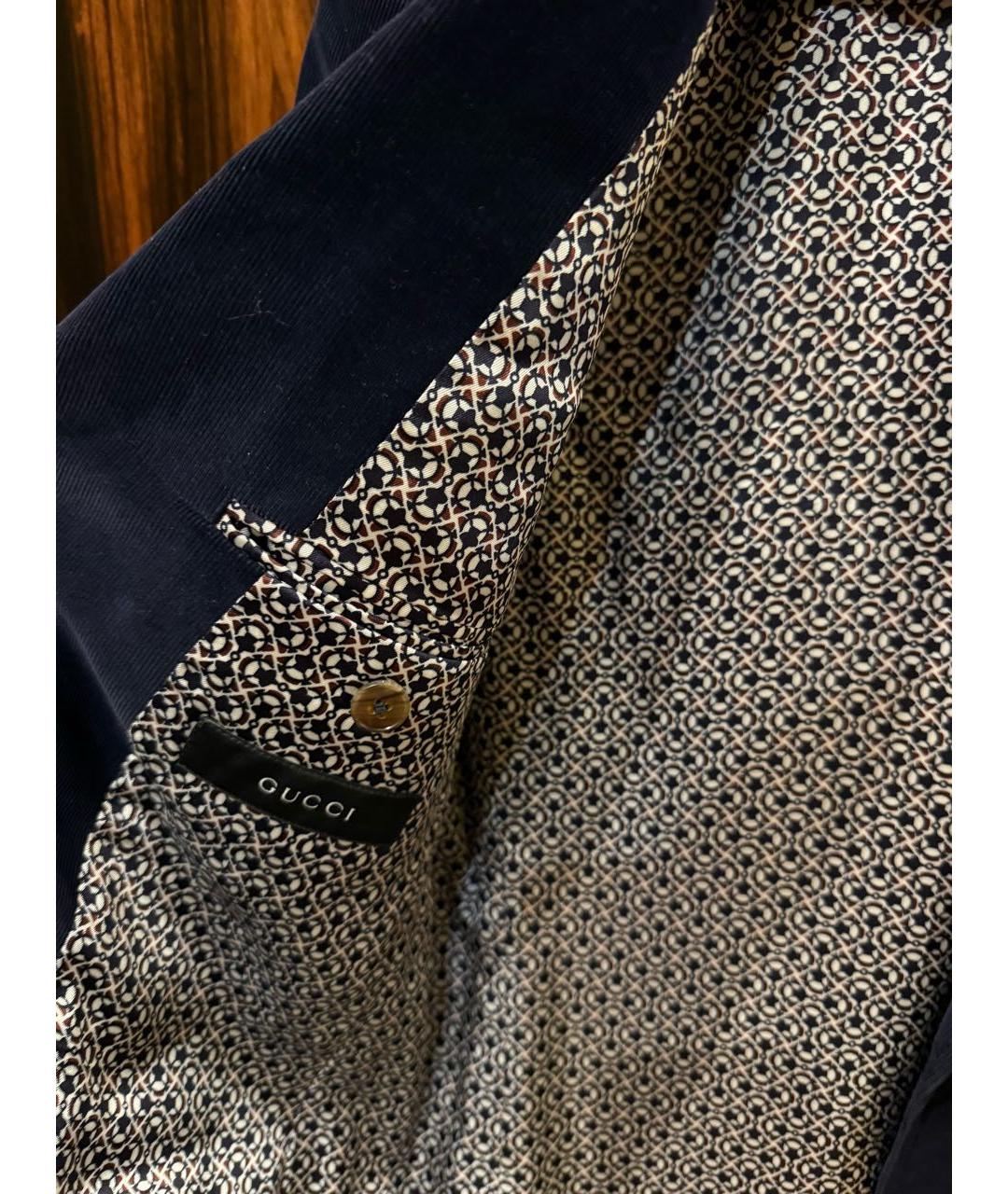 GUCCI Темно-синий вискозный пиджак, фото 4