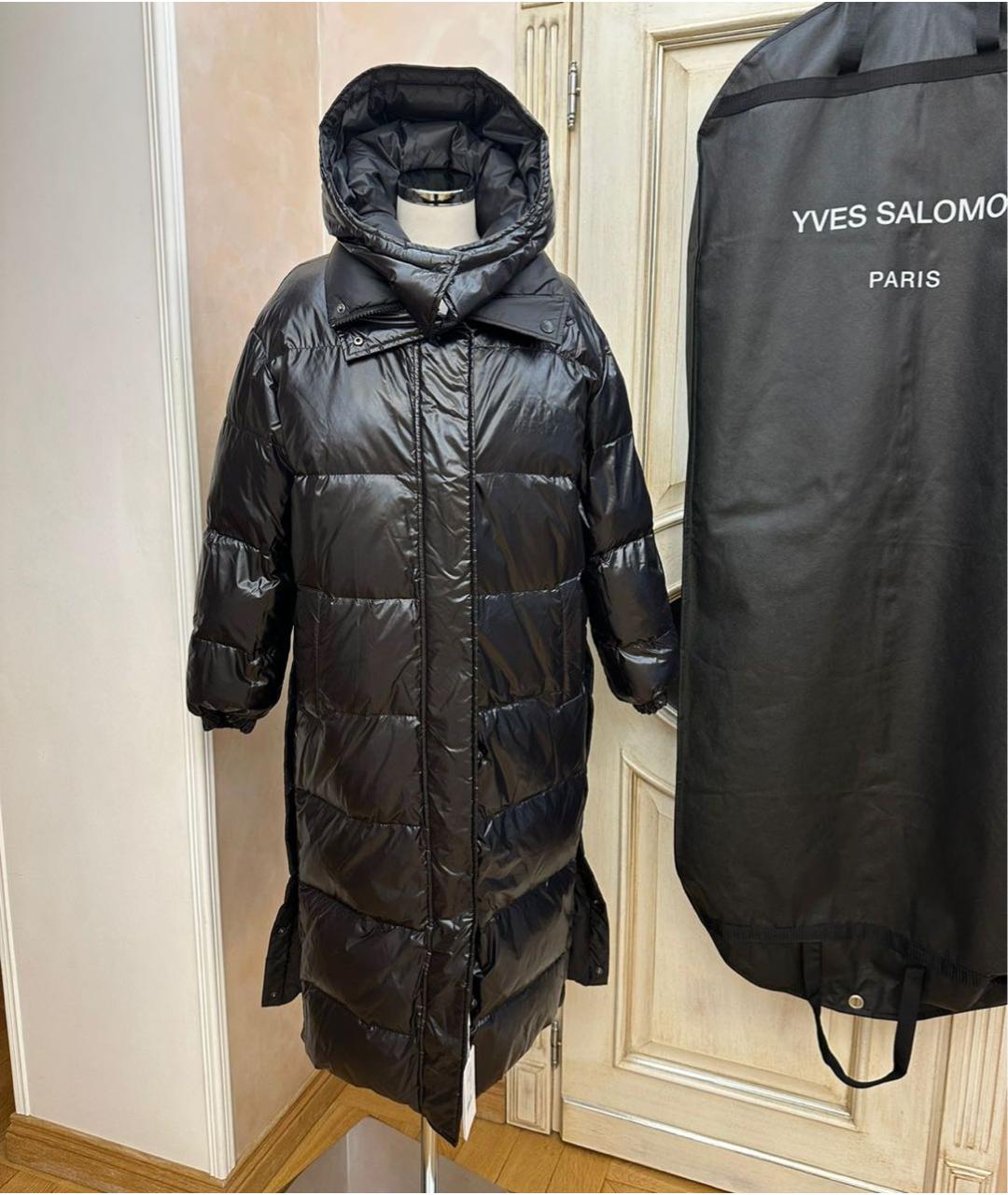 YVES SALOMON Черный полиэстеровый пуховик, фото 8
