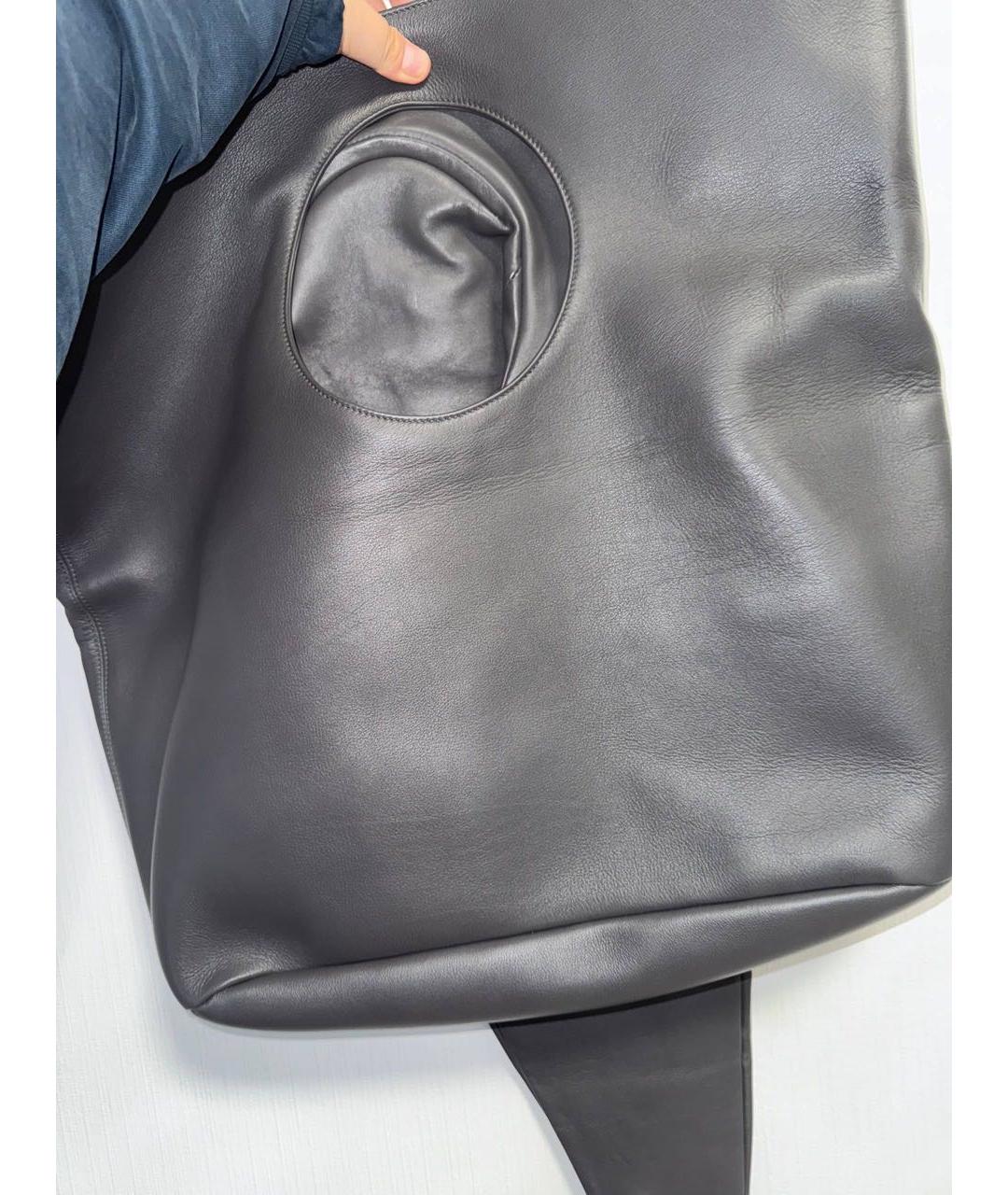 BALENCIAGA Антрацитовая кожаная сумка через плечо, фото 5