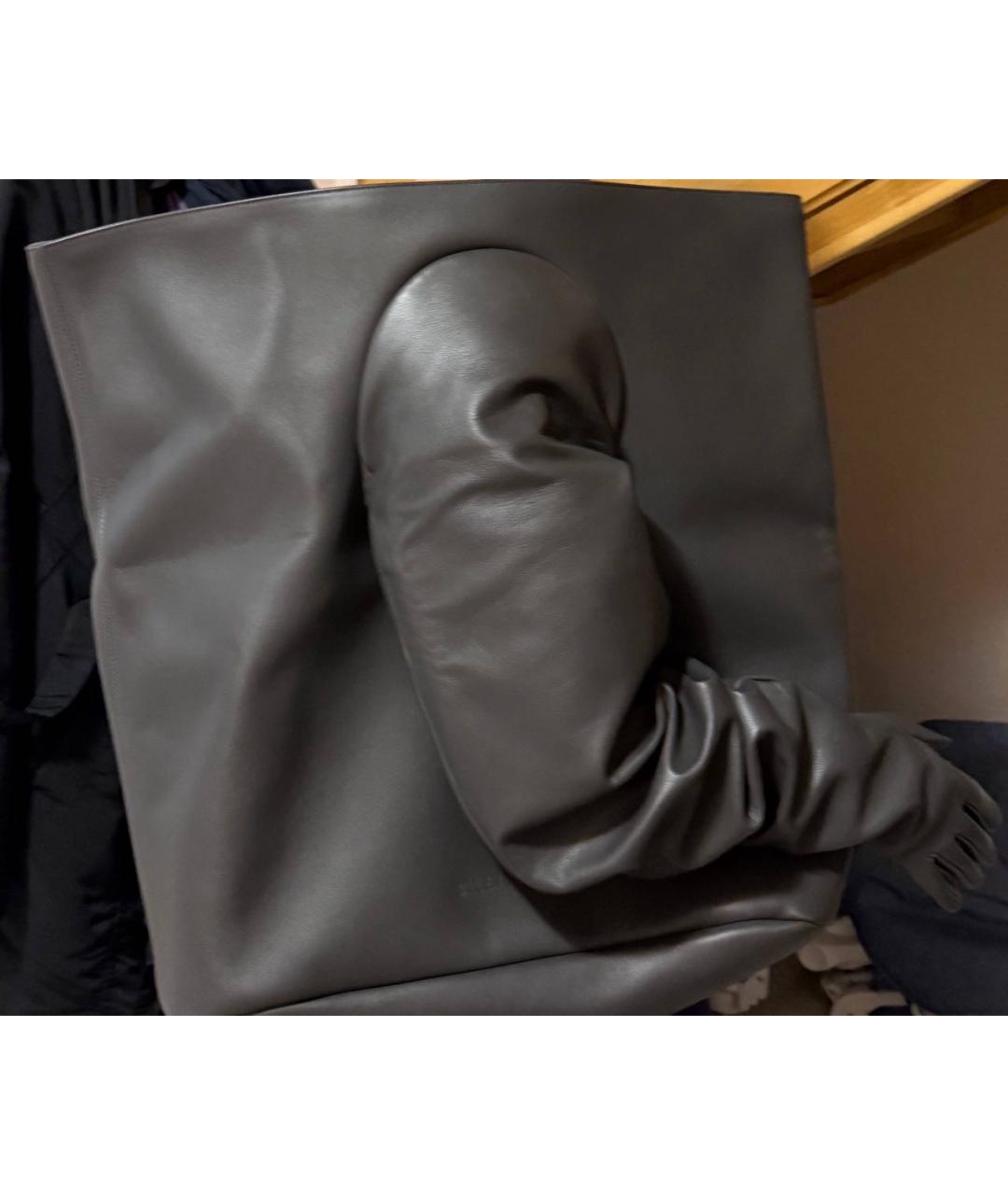 BALENCIAGA Антрацитовая кожаная сумка через плечо, фото 2