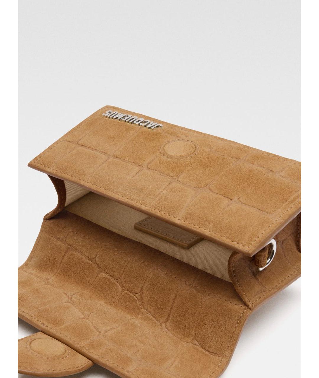 JACQUEMUS Коричневая кожаная сумка через плечо, фото 5