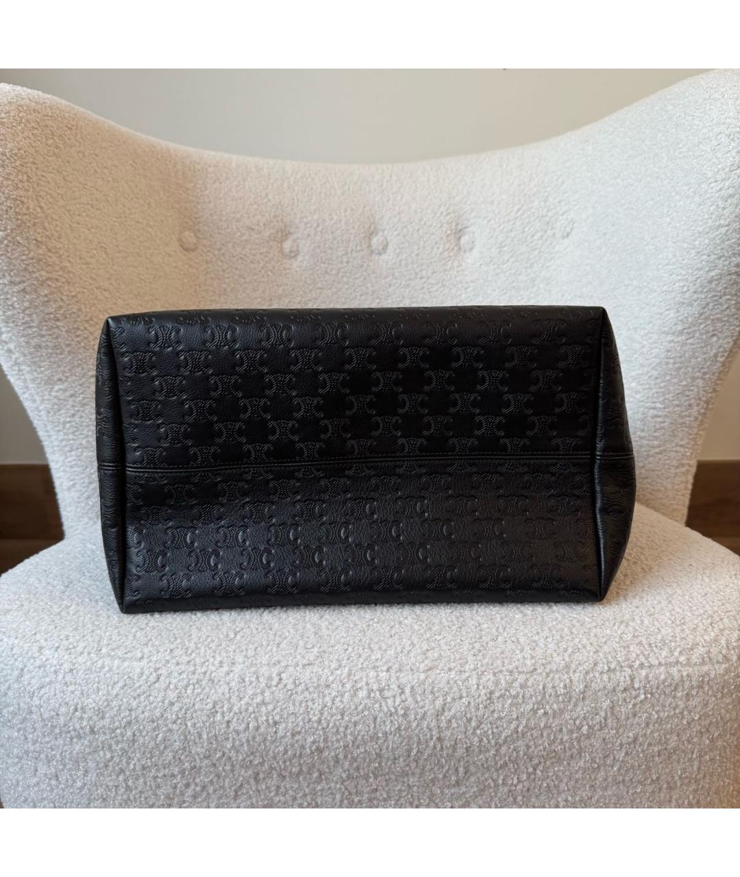 CELINE Черная кожаная сумка с короткими ручками, фото 7