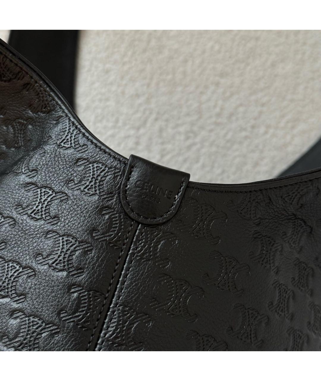 CELINE Черная кожаная сумка с короткими ручками, фото 5
