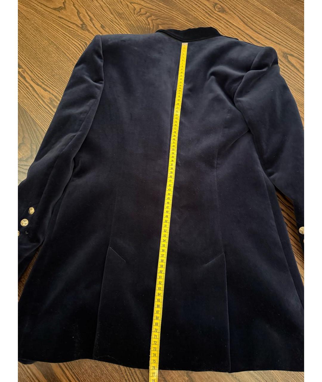 BALMAIN Синий бархатный жакет/пиджак, фото 6