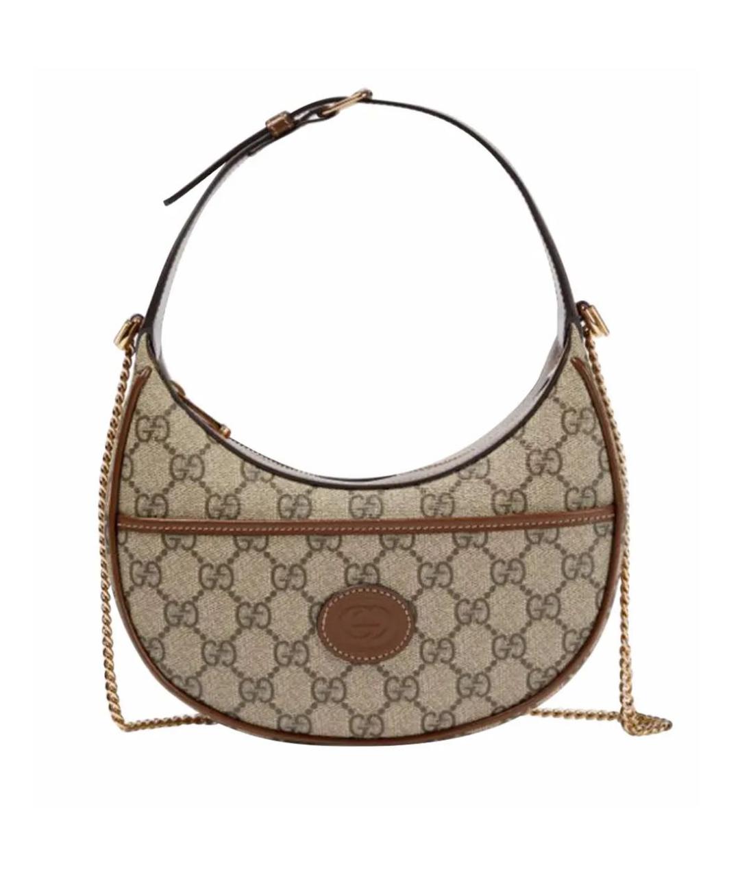 GUCCI Коричневая кожаная сумка через плечо, фото 6