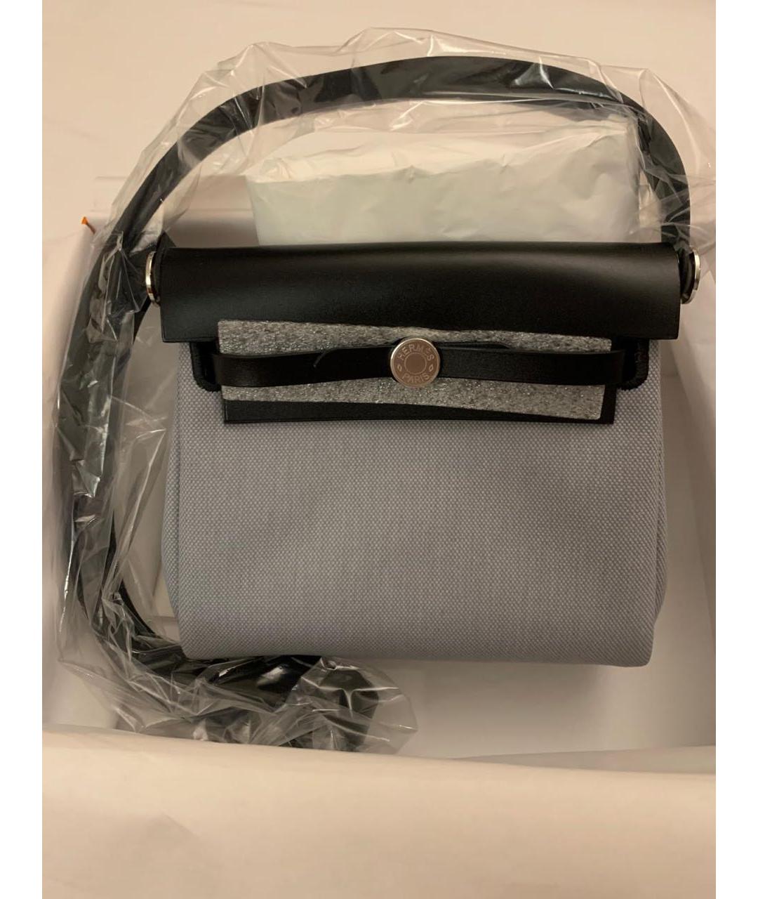 HERMES Серая кожаная сумка через плечо, фото 3