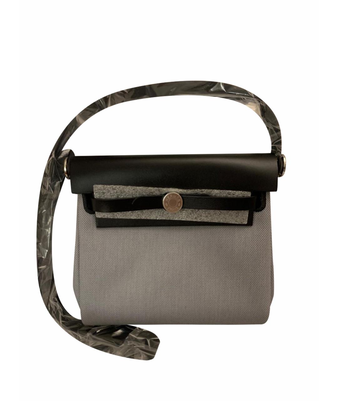 HERMES Серая кожаная сумка через плечо, фото 1