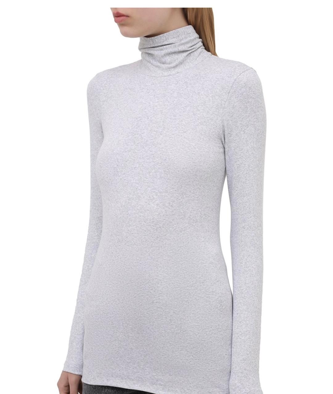 BRUNELLO CUCINELLI Серая хлопко-эластановая водолазка, фото 6