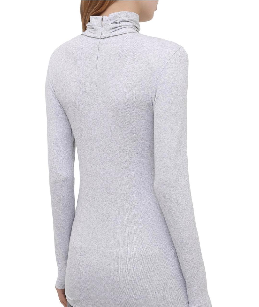 BRUNELLO CUCINELLI Серая хлопко-эластановая водолазка, фото 7