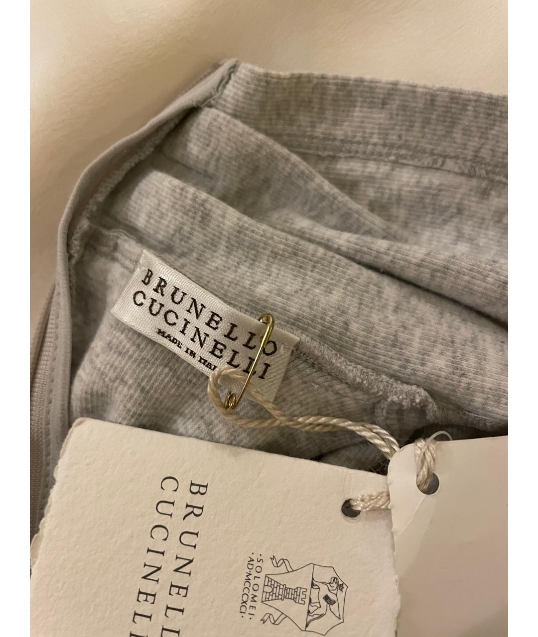 BRUNELLO CUCINELLI Серая хлопко-эластановая водолазка, фото 3