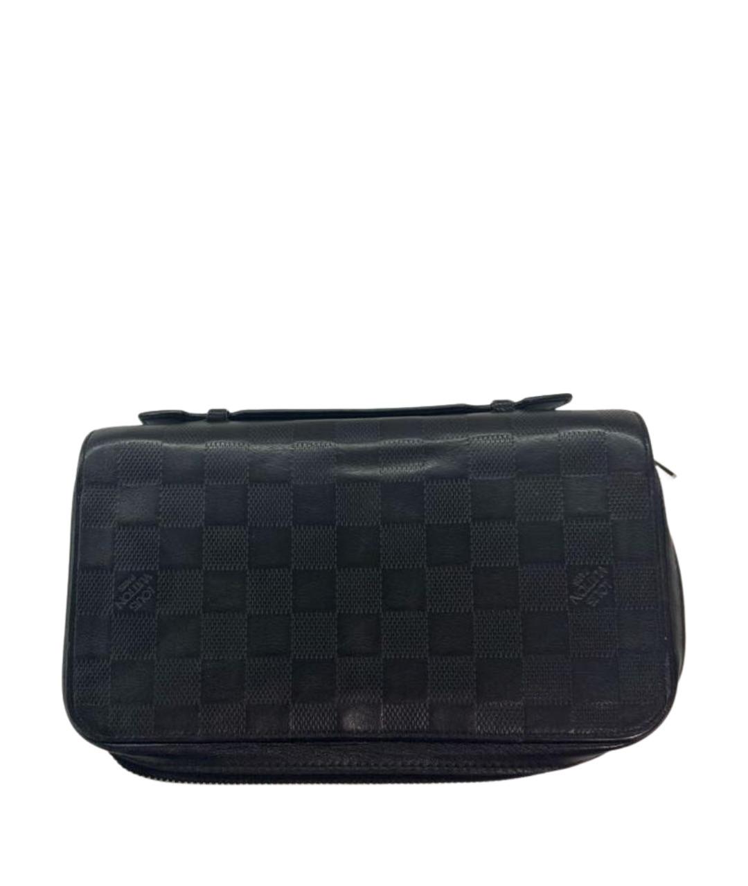 LOUIS VUITTON Черный кожаный кошелек, фото 1