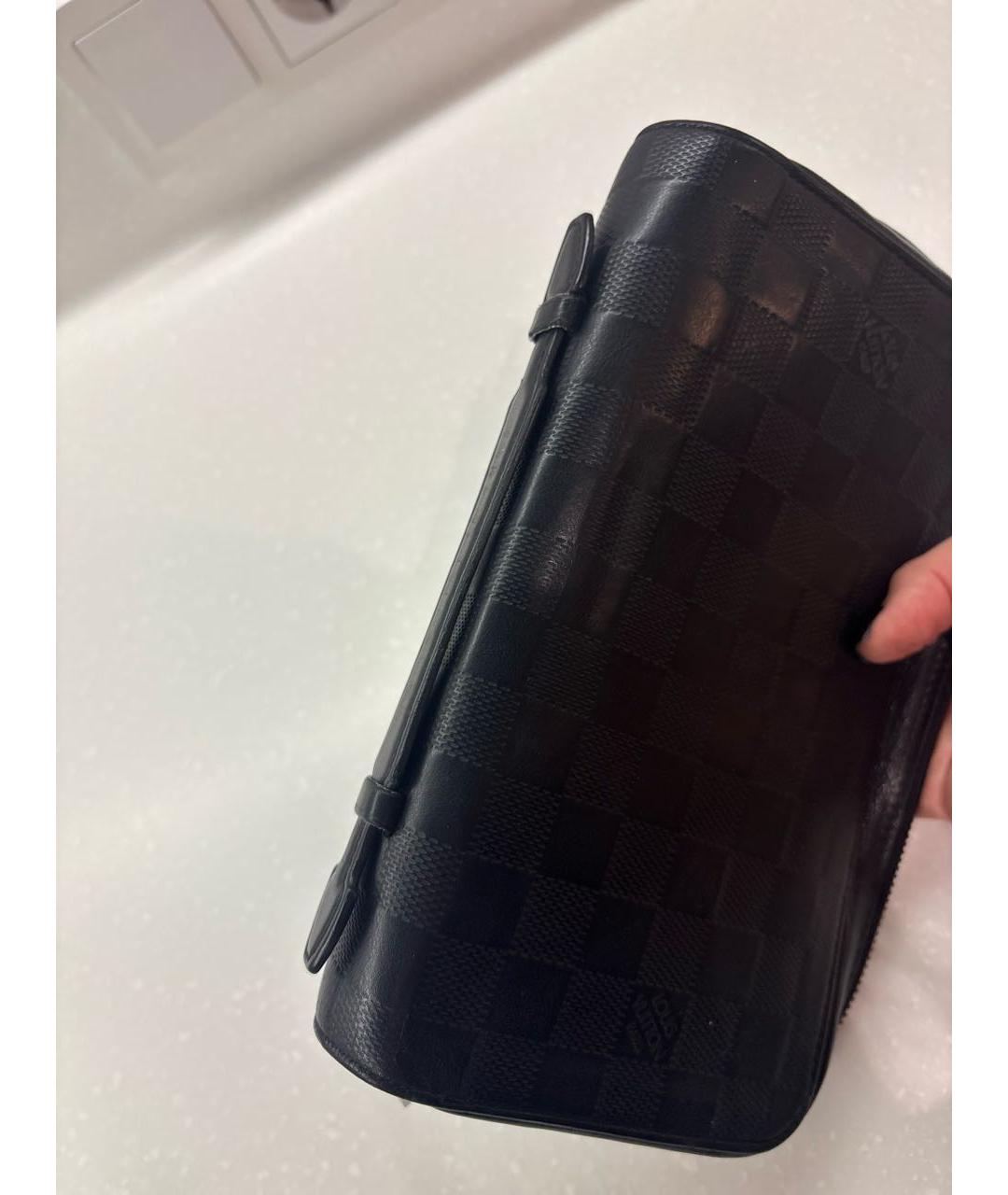 LOUIS VUITTON Черный кожаный кошелек, фото 5