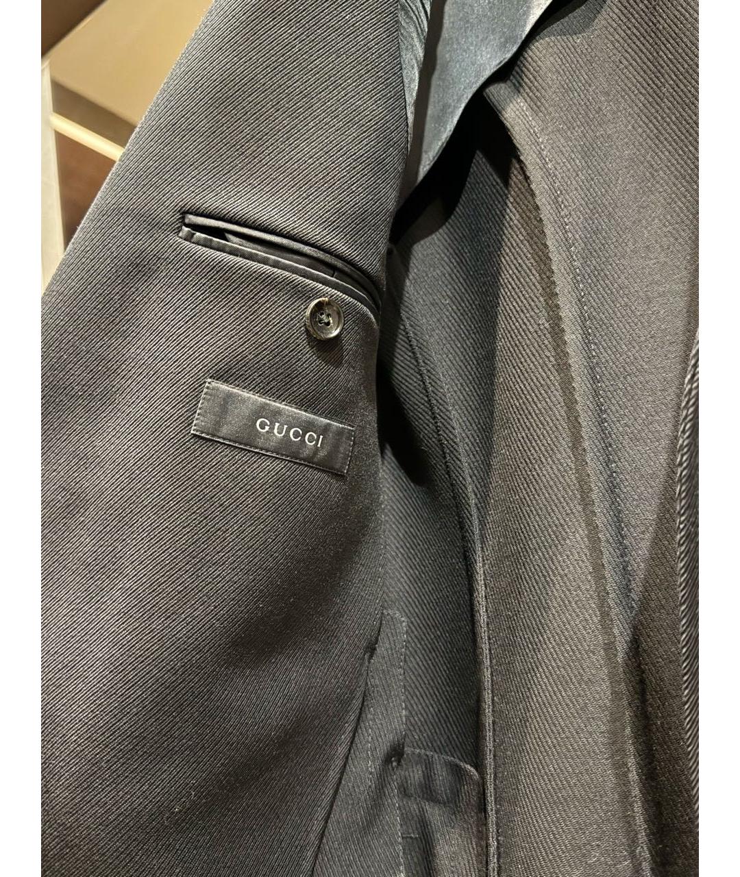 GUCCI Черный шерстяной пиджак, фото 4