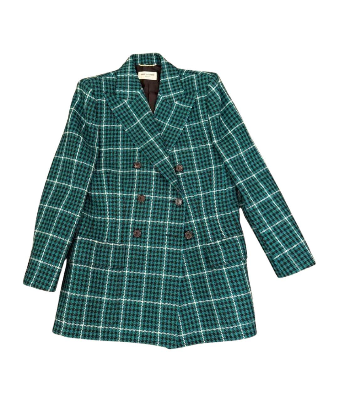 SAINT LAURENT Зеленый шерстяной жакет/пиджак, фото 1