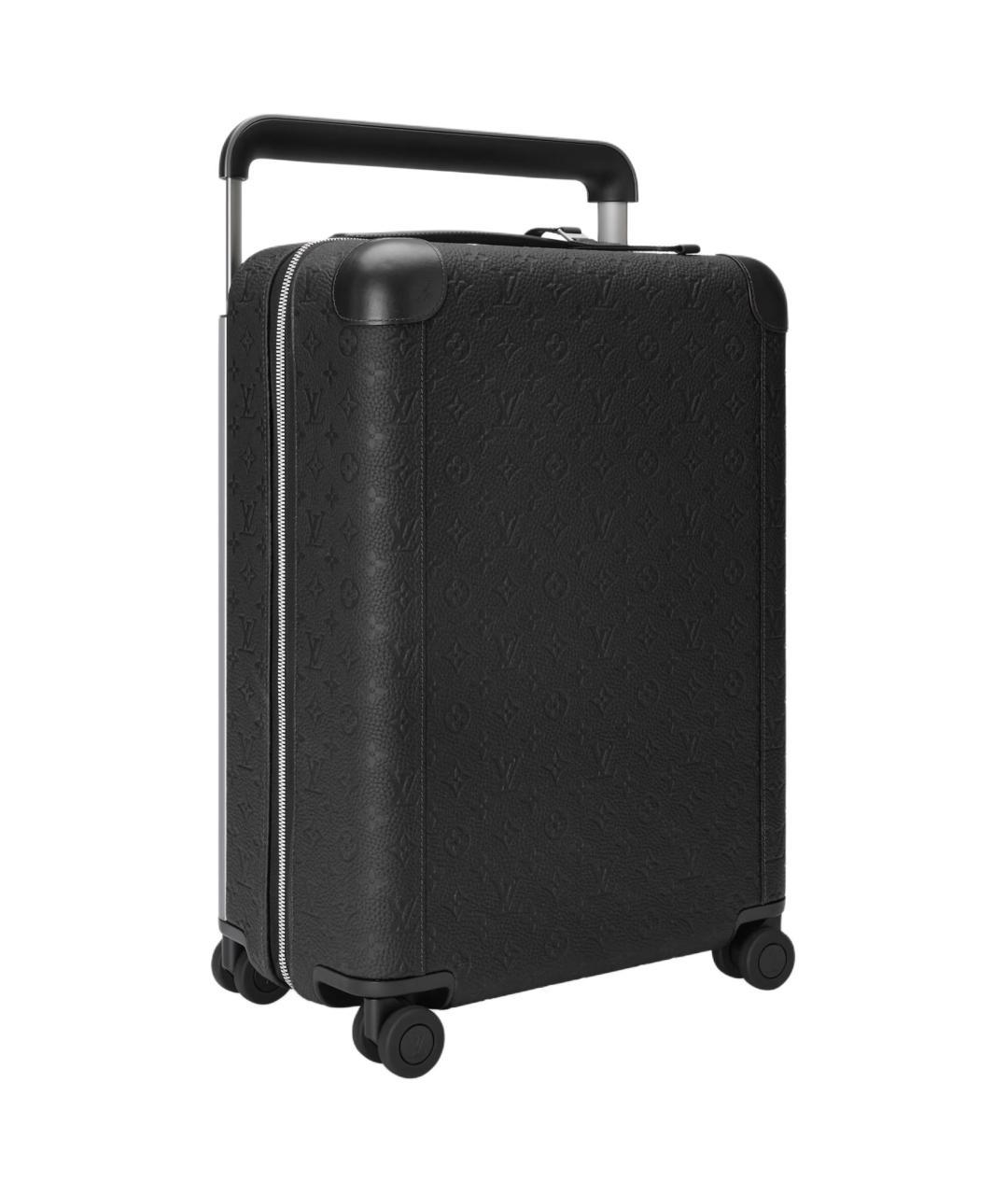 LOUIS VUITTON Черный кожаный чемодан, фото 2