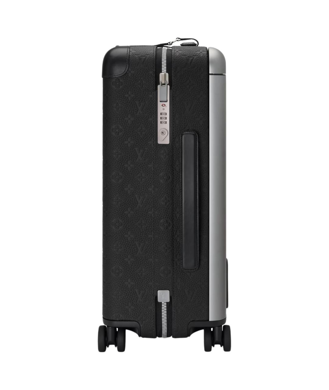 LOUIS VUITTON Черный кожаный чемодан, фото 3