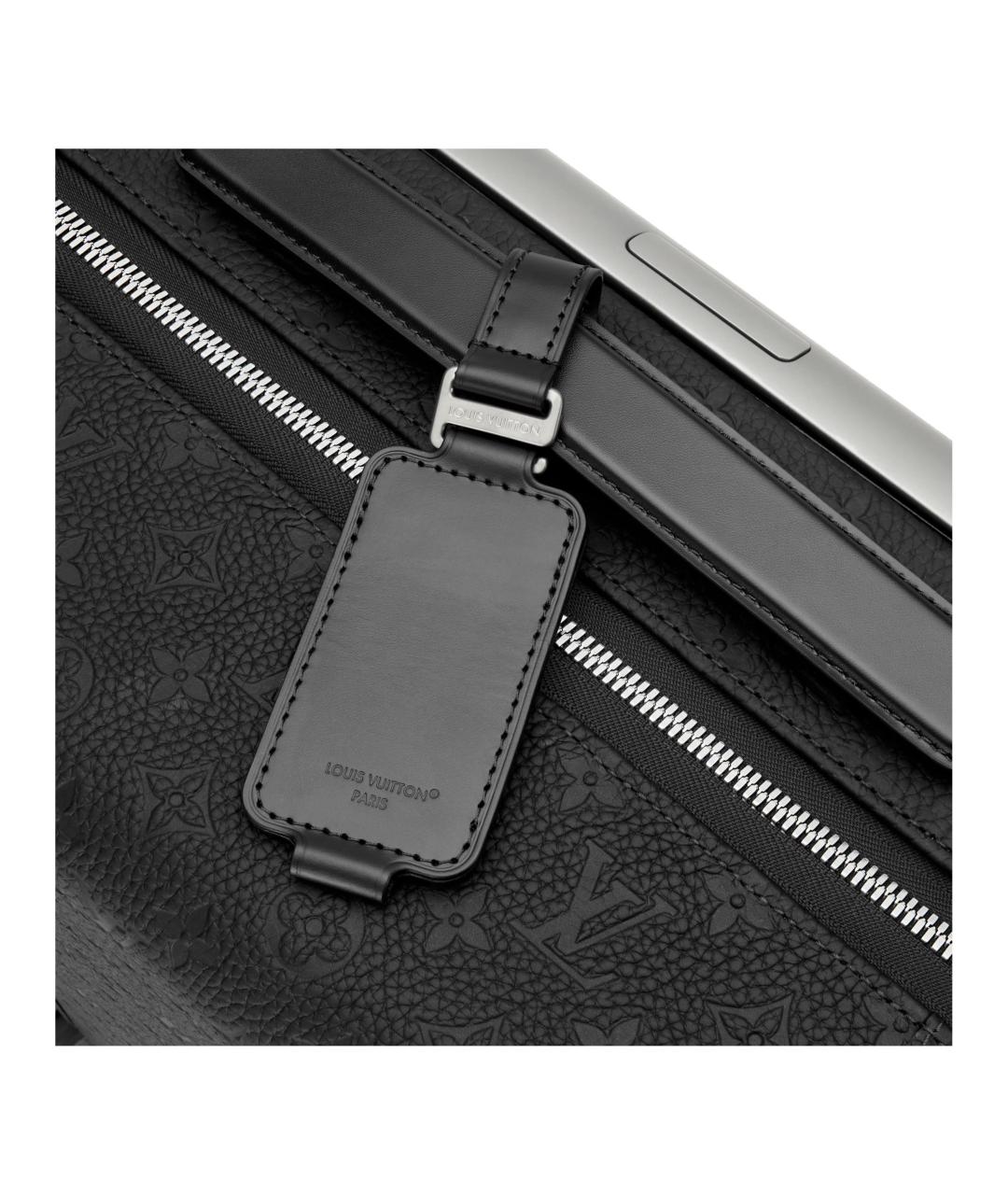 LOUIS VUITTON Черный кожаный чемодан, фото 7