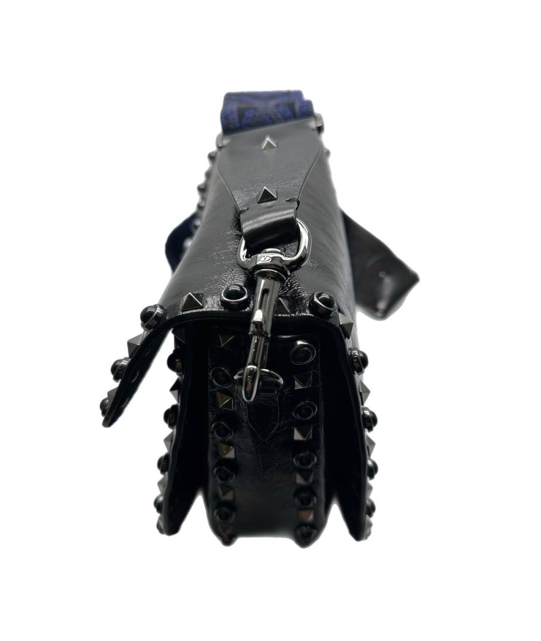 VALENTINO Черная кожаная сумка через плечо, фото 5