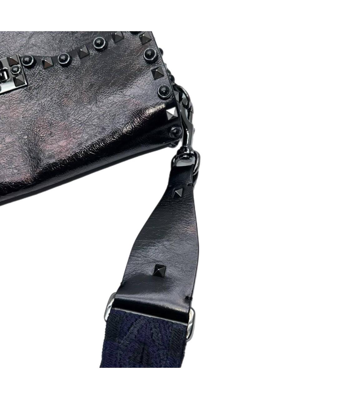 VALENTINO Черная кожаная сумка через плечо, фото 6