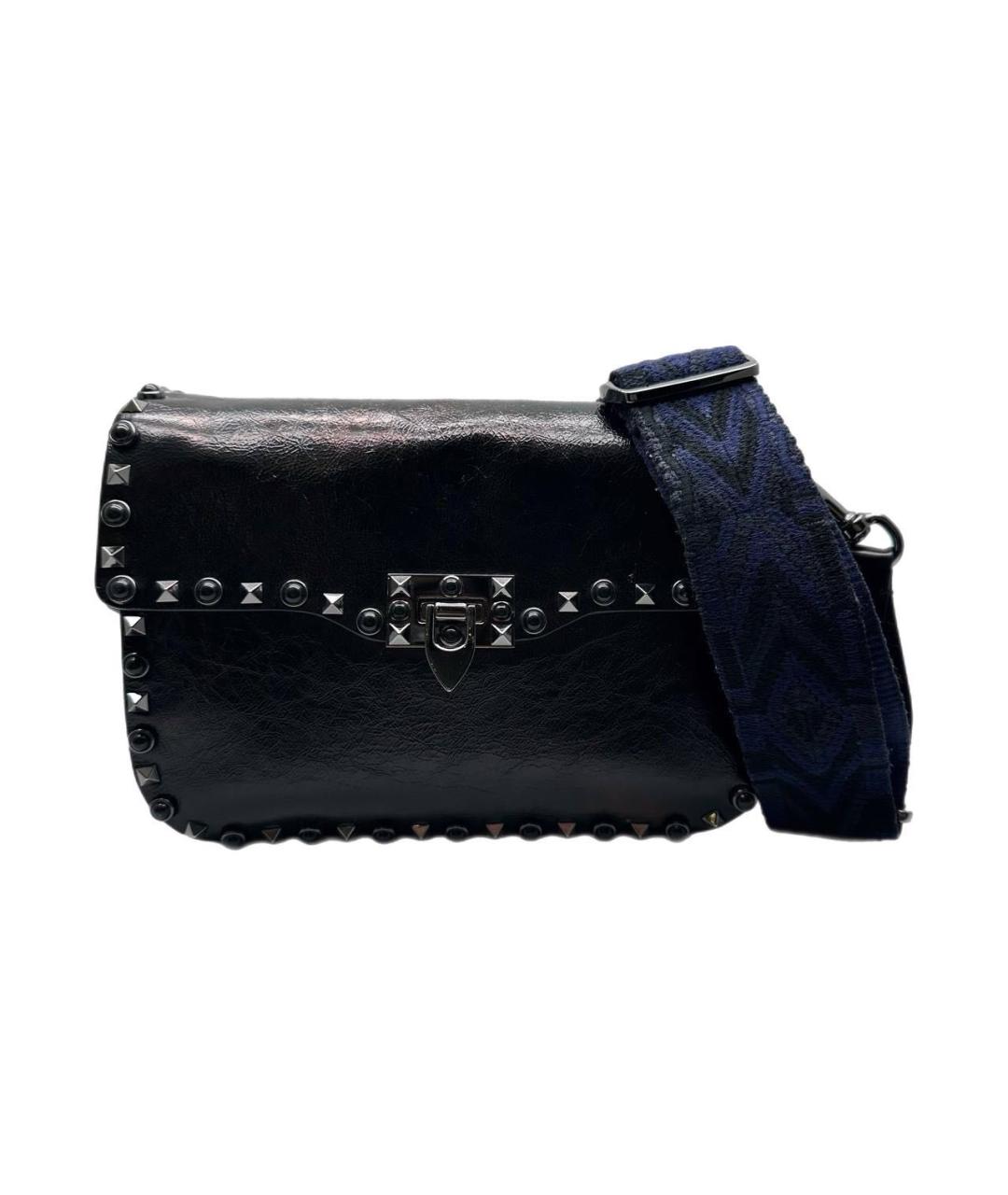 VALENTINO Черная кожаная сумка через плечо, фото 7