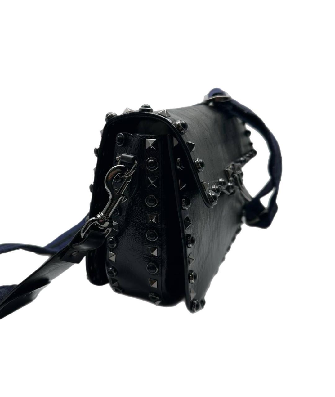 VALENTINO Черная кожаная сумка через плечо, фото 2