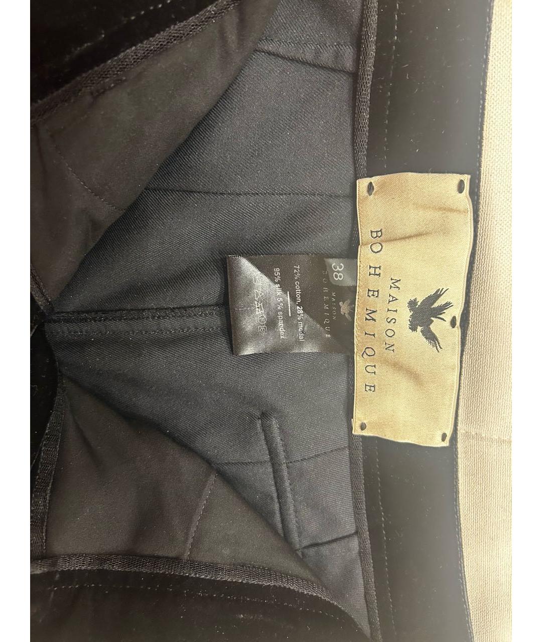 BOHEMIQUE Черные бархатные брюки узкие, фото 3