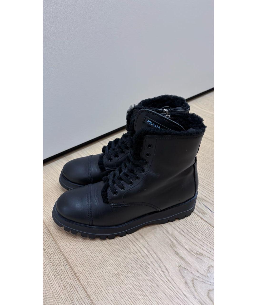 PRADA Черные кожаные ботильоны, фото 5
