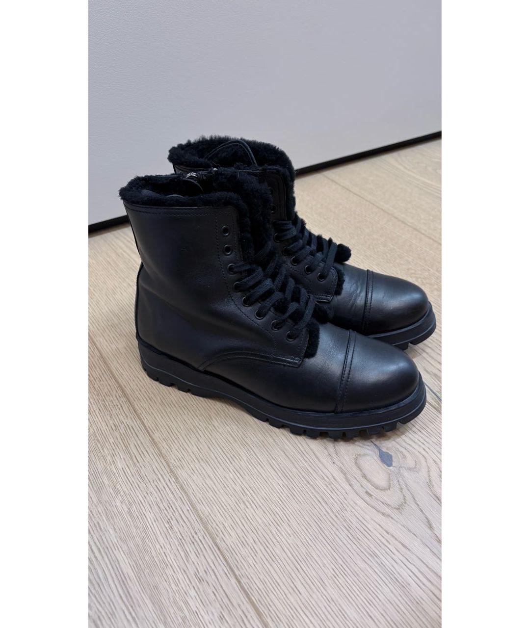 PRADA Черные кожаные ботильоны, фото 3