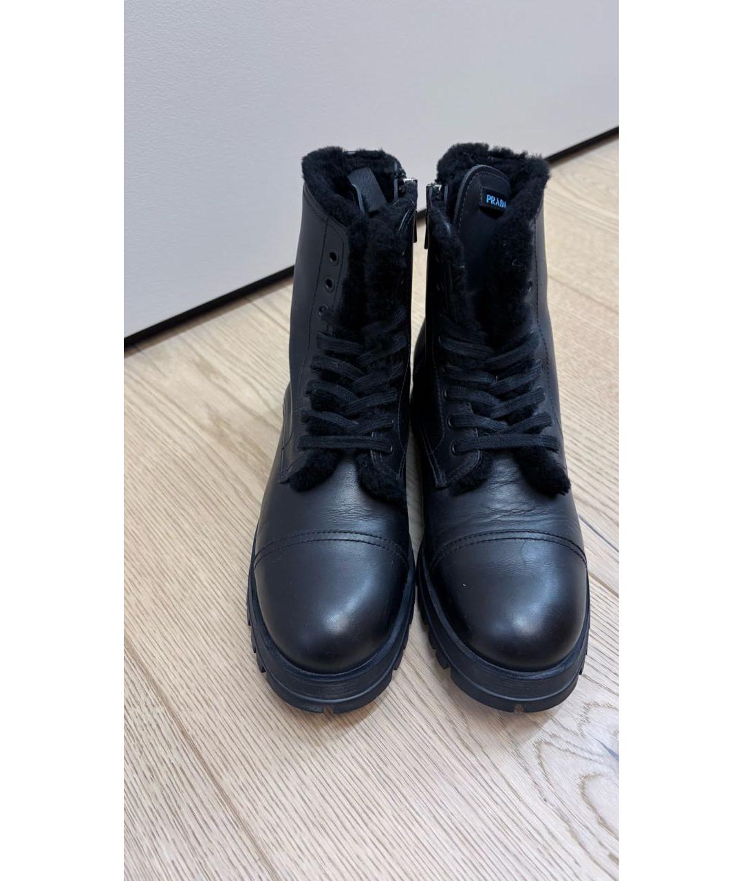 PRADA Черные кожаные ботильоны, фото 2